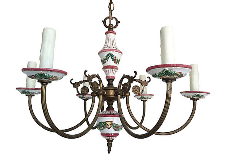 1940s French Porcelain Chandelier