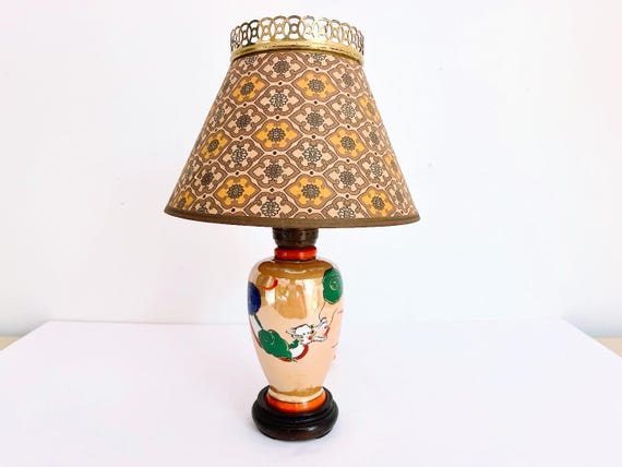 Flying Dragon Lamp & Shade, C1940