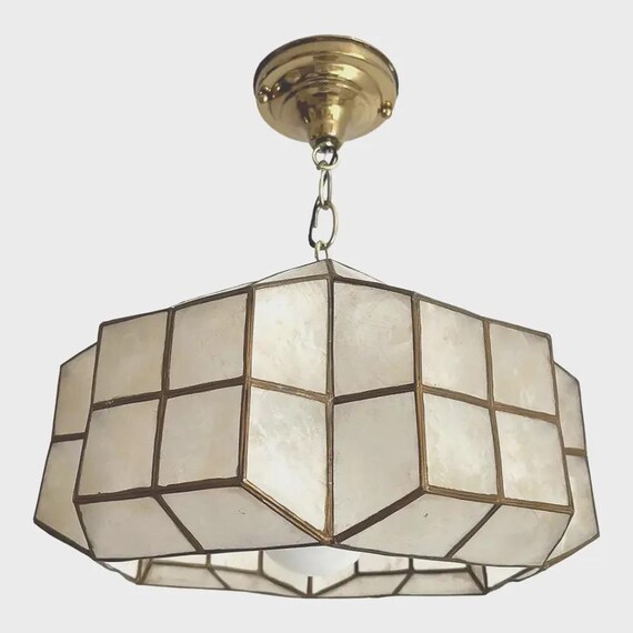 Dimensional Capiz Shell Light, 1960s