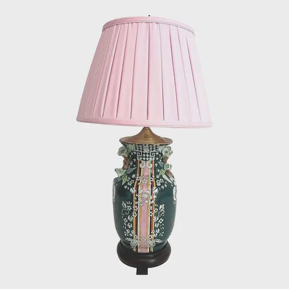 1970s Ceramic Gucci Style Jar Lamp & Shade by Bradburn Gallery