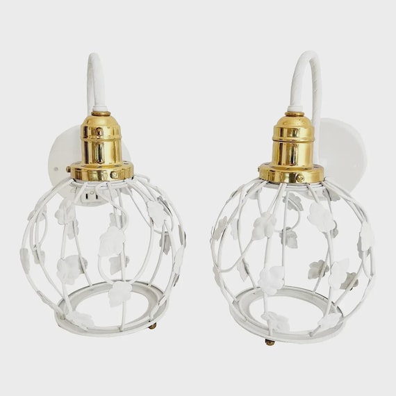 1960s Tole Ivy Sconces - Pair
