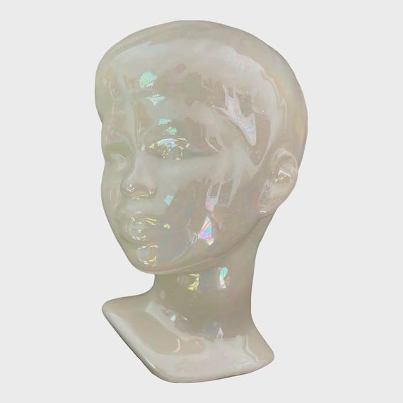 Iridescent Ceramic Boy Bust, C1970