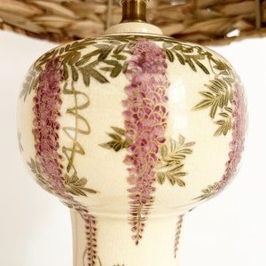 Antique Asian Wisteria Lamps & Shades a Pair image 4
