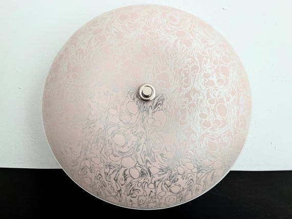 Modern Pink Marbled Ceiling Light, C1950