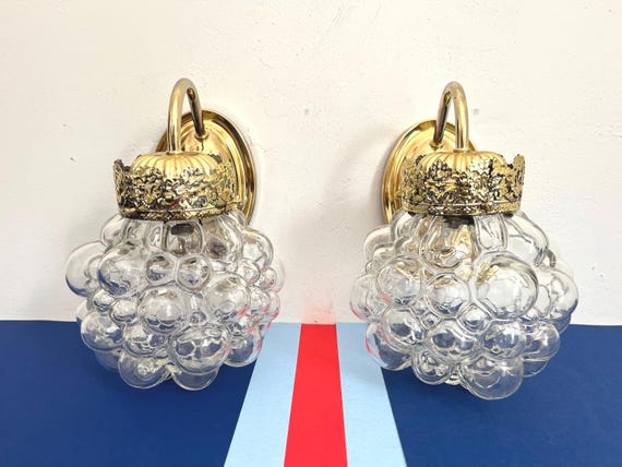 1960s Bubble Glass Sconces, Pair