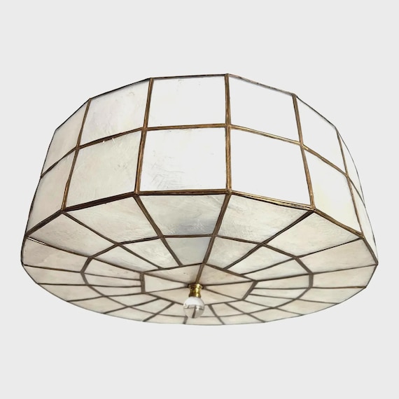 Mid Century Capiz Shell Flush Light