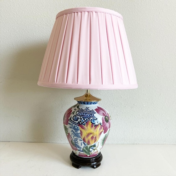 Floral Ceramic Urn Lamp & Shade