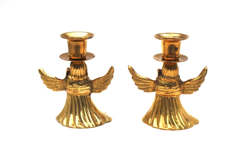 Angel Candle Holders Pair of Angel Candlestick Holder Etsy