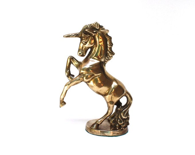Brass Unicorn Statue Vintage Brass Unicorn Figure Unicorn Etsy