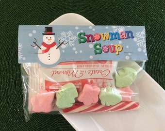 Snowman Soup Bag Topper - Instant Download - Christmas Digital Printable - Christmas Bag Topper - Christmas Treat Bag Topper - Party Supply