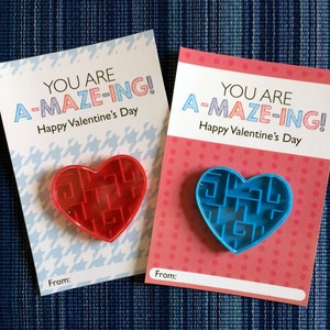 Maze Valentines - Instant Download - Valentine&#39;s Day Digital Printable -  Digital Valentines - Kids Valentines - A-Mazing Valentine Cards