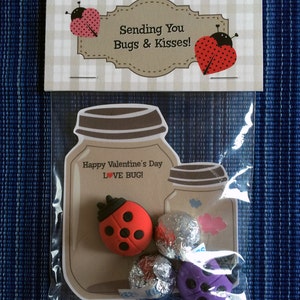 Bugs and Kisses Bag Topper Instant Download Valentine's Day Digital ...