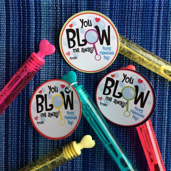 You Blow Me Away - Descarga instantánea - San Valentín Digital imprimible - Niños San Valentín - Etiquetas de San Valentín - Burbuja San Valentín - San Valentín