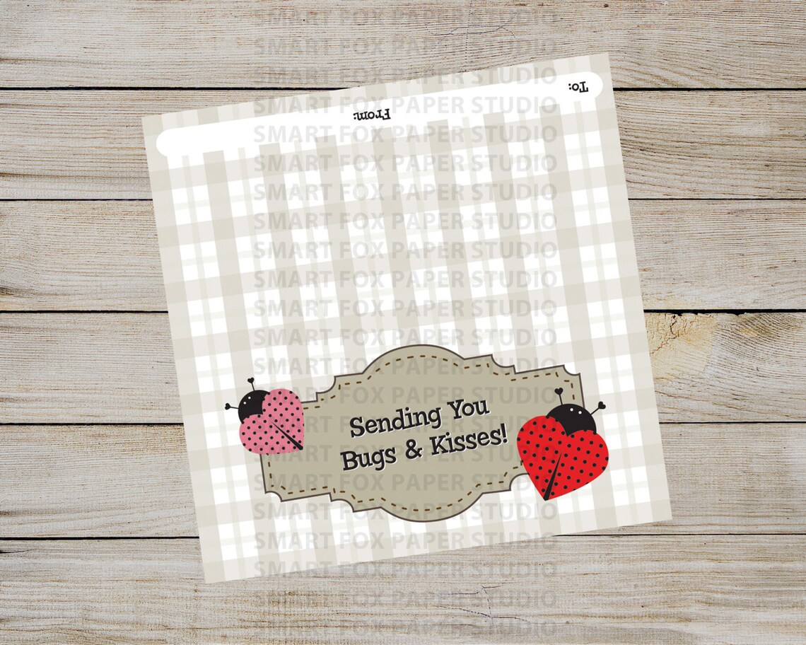 Bugs and Kisses Bag Topper Instant Download | Etsy