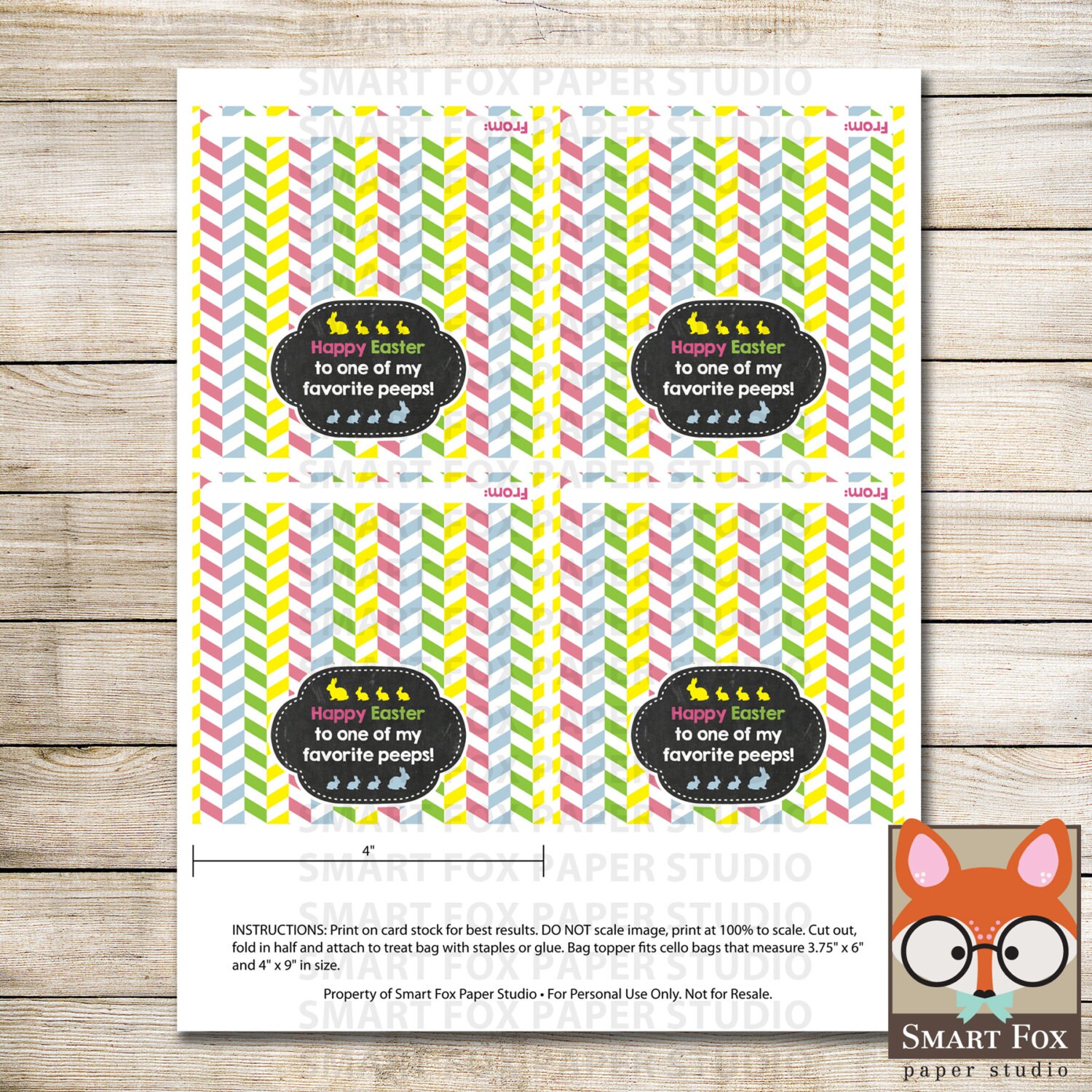 Peeps Bag Topper Instant Download Easter Digital Printable | Etsy