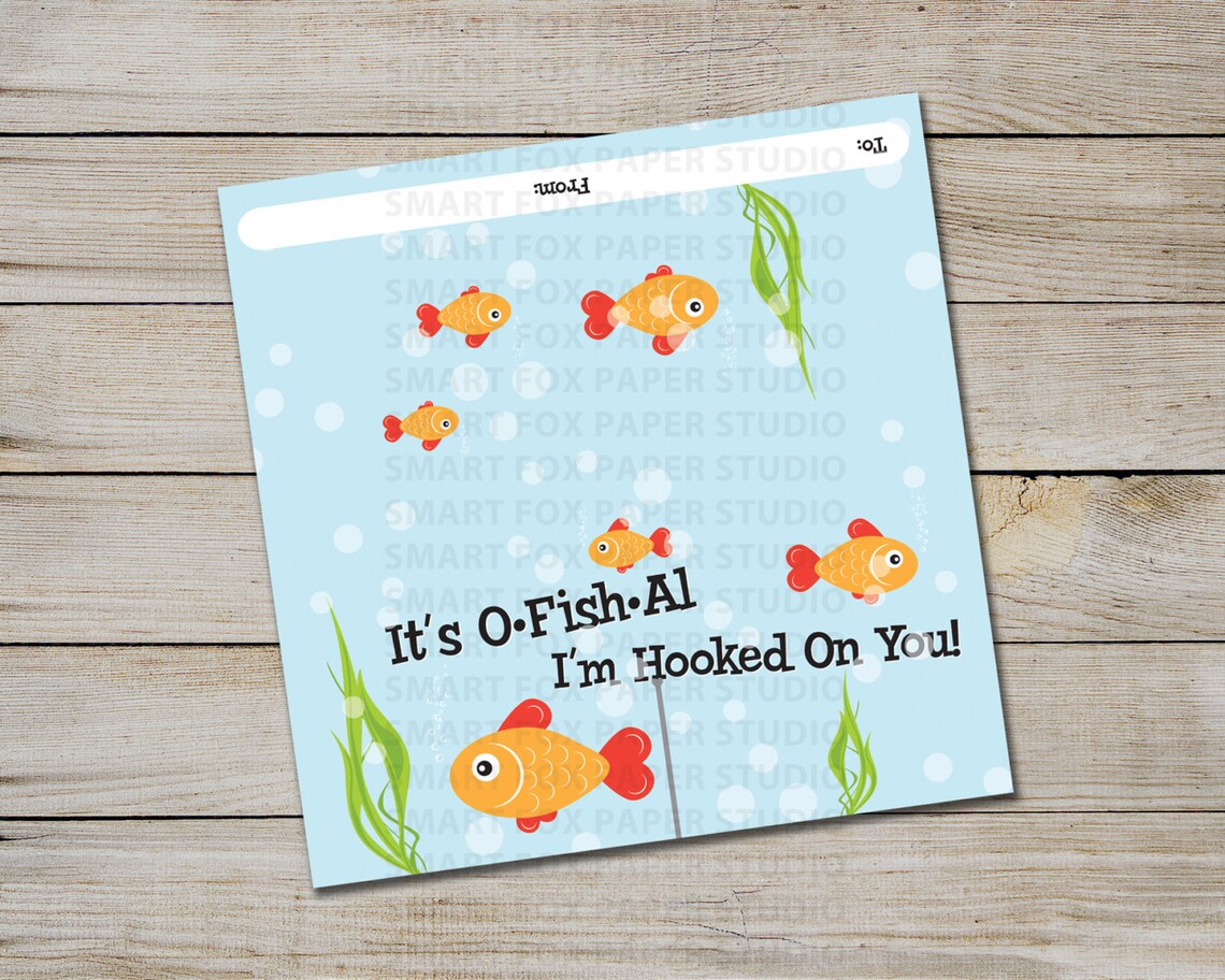Orange Fish Bowl Valentine Bag Topper Instant Download Etsy