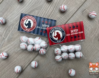 Baseball Bag Topper - Instant Download - Valentine's Day Digital Printable -  Valentine Bag Topper - Kids Valentine - Baseball Valentine