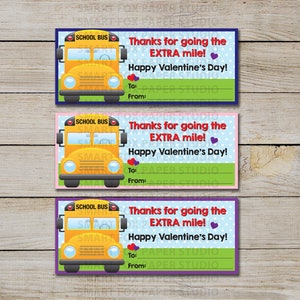 Bus Driver Valentine Instant Download Valentine's Day Digital Printable ...