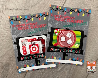 Band Teacher Gift Card Holder, Instant Download, Christmas Gift Card Holder, Music Teacher, Teacher Gift, Gift Card Printable, Digital File
