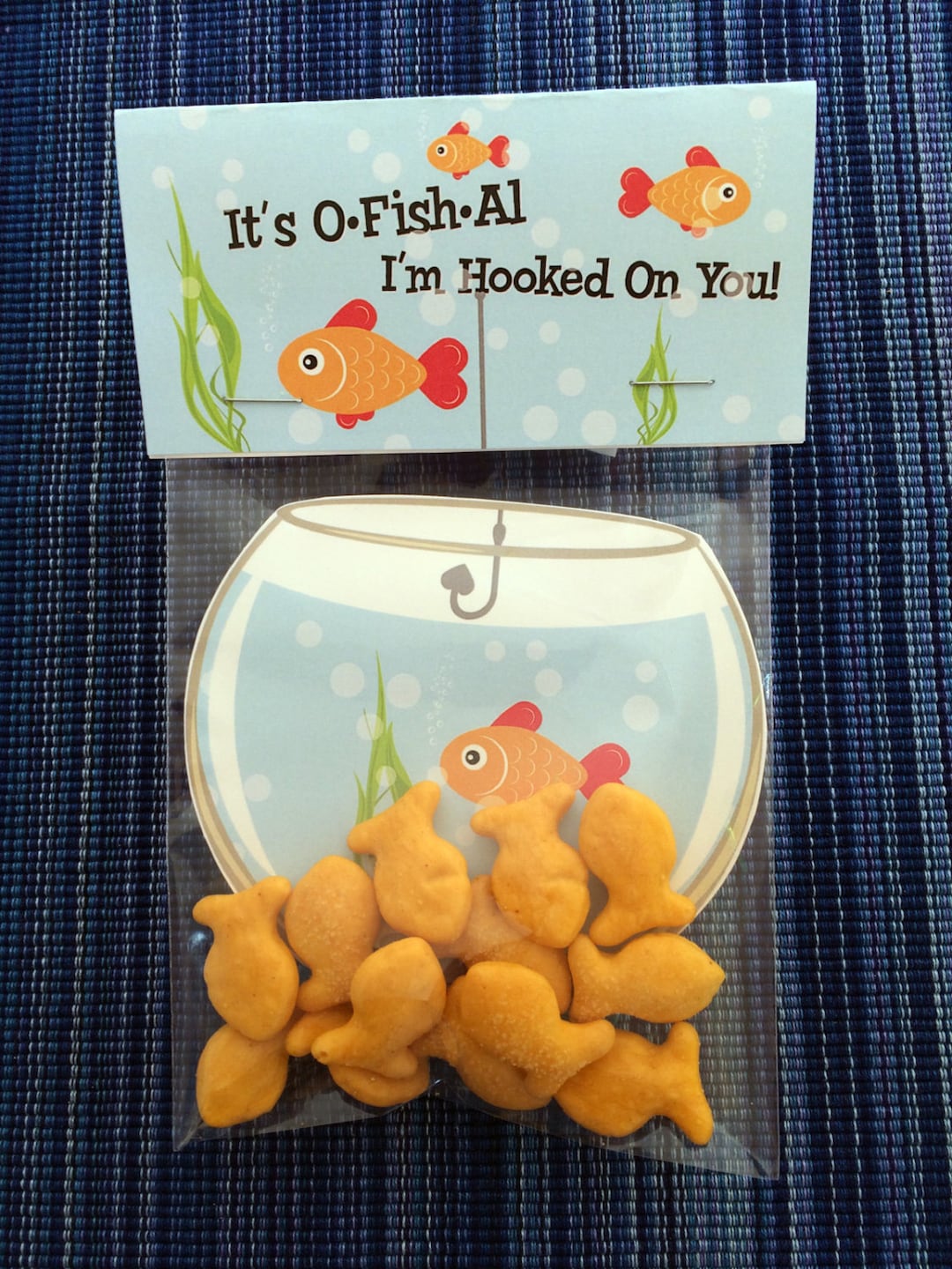 Orange Fish Bowl Valentine Bag Topper Instant Download Etsy