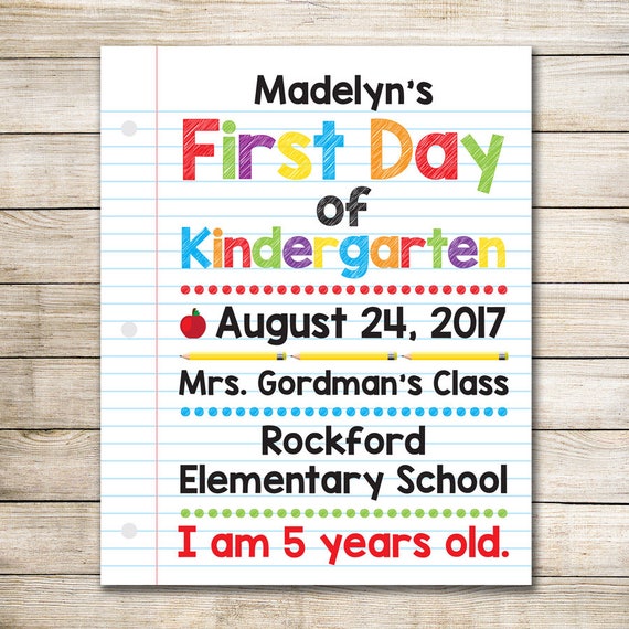 First Day of School Sign Digital First Day of School Sign | Etsy