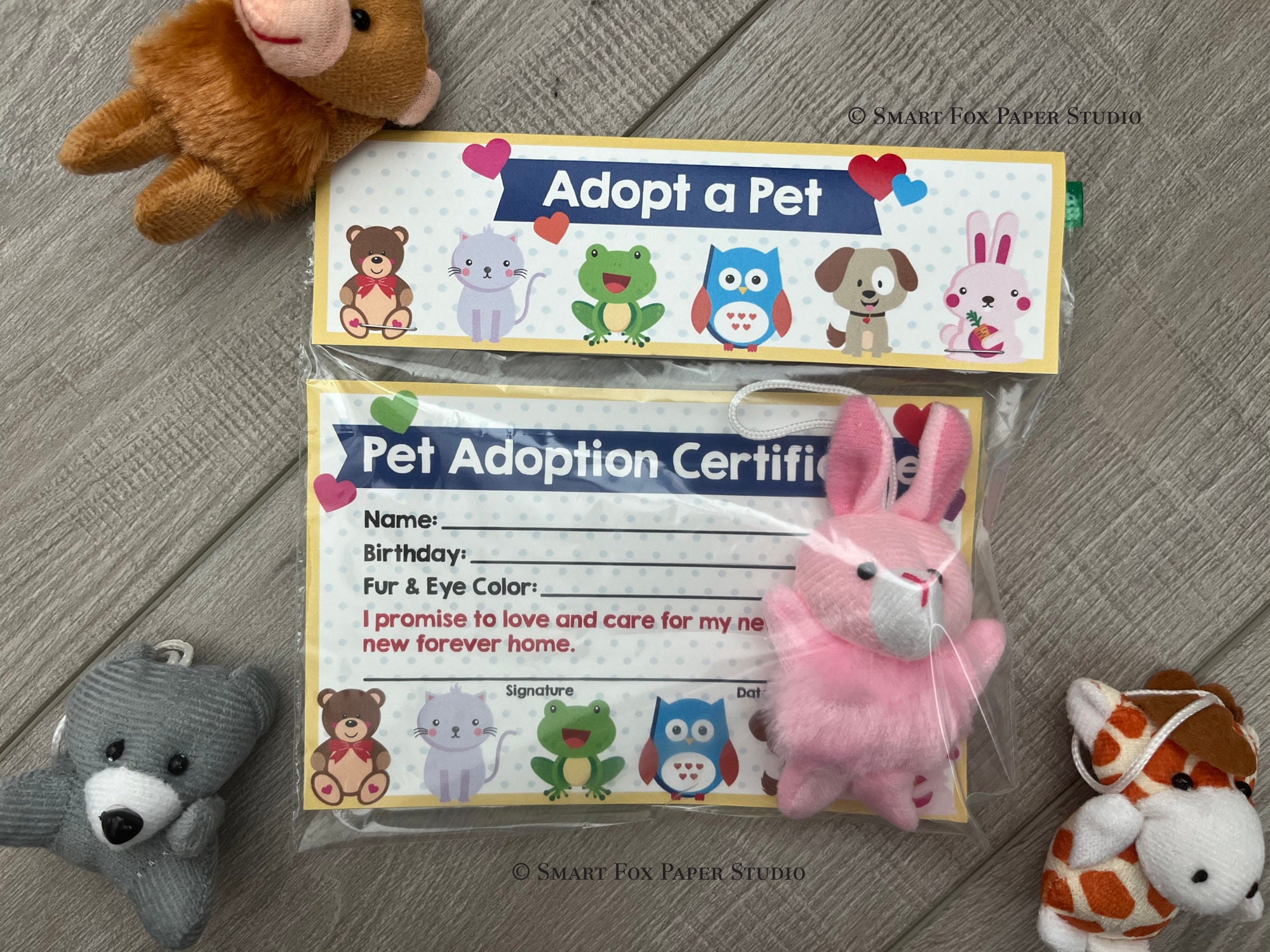 Adopt A Pet Bag Topper Instant Download Valentine's 