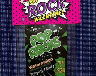 Pop Rocks Bag Topper - Instant Download - Valentine's Day Digital Printable -  Valentine Bag Topper - Kids Valentine - Pop Rocks Valentine