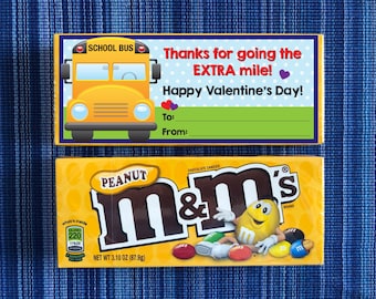 Bus Driver Valentine - Instant Download - Valentine's Day Digital Printable -  Digital Valentines - Kids Valentines - School Bus Valentine