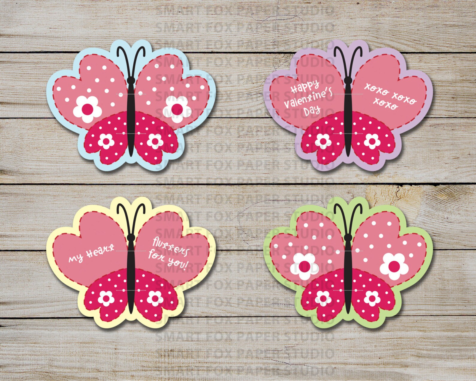 Butterfly Valentine Instant Download Valentine’s Day - Etsy