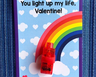 You Light Up My Life - Instant Download - Valentine's Day Digital Printable -  Digital Valentines - Kids Valentines - Rainbow Valentine