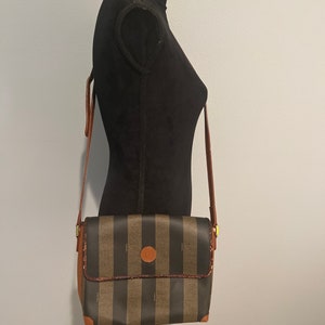 Vintage Fendi Pequin Vertical Stripe shoulder/ crossbag