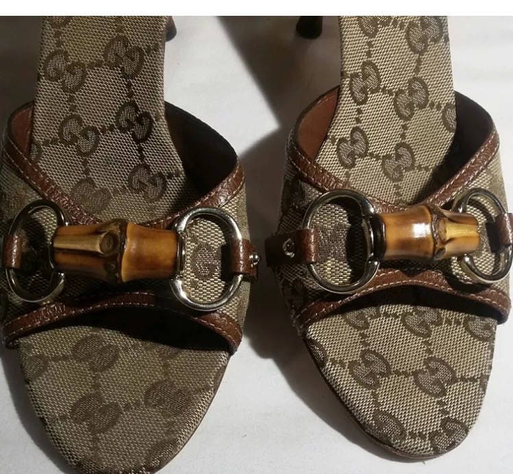 8 1/2 B Authentic Vintage Gucci Kitten Sandals Heel size8.5 - Etsy