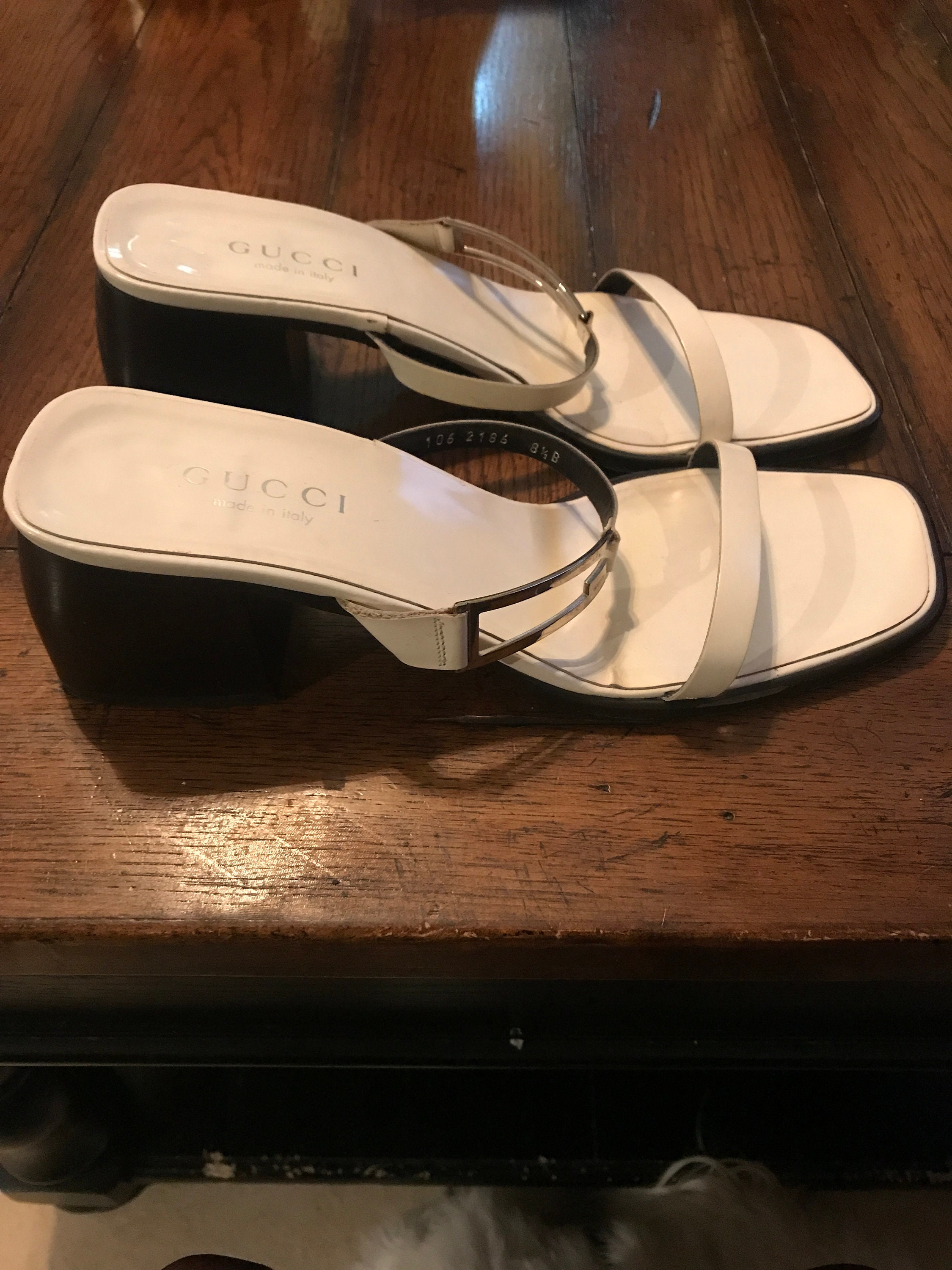 Authentic White Gucci Slip on Shoe-size 8 1/2B - Etsy