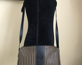 Vintage Fendi stripe canvas crossbag/ shoulder bag