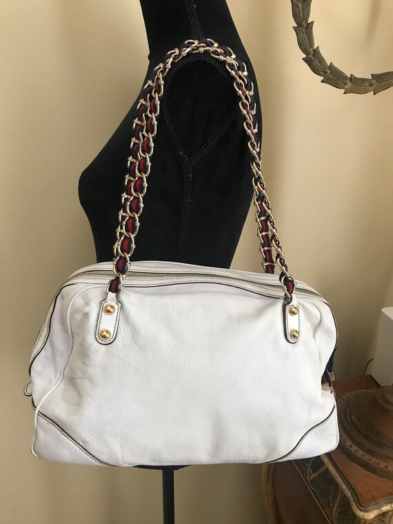 Vintage gucci white shoulder bag sale