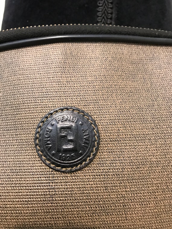Tan and Black Authentic Vintage Fendi Cross/shoulder Bag 