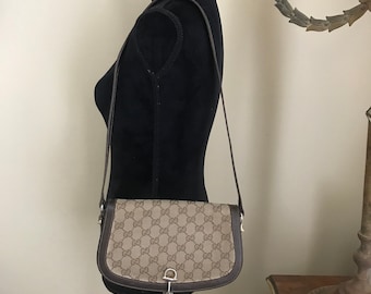 Vintage Gucci Monogram Equestrian Style Shoulder bag