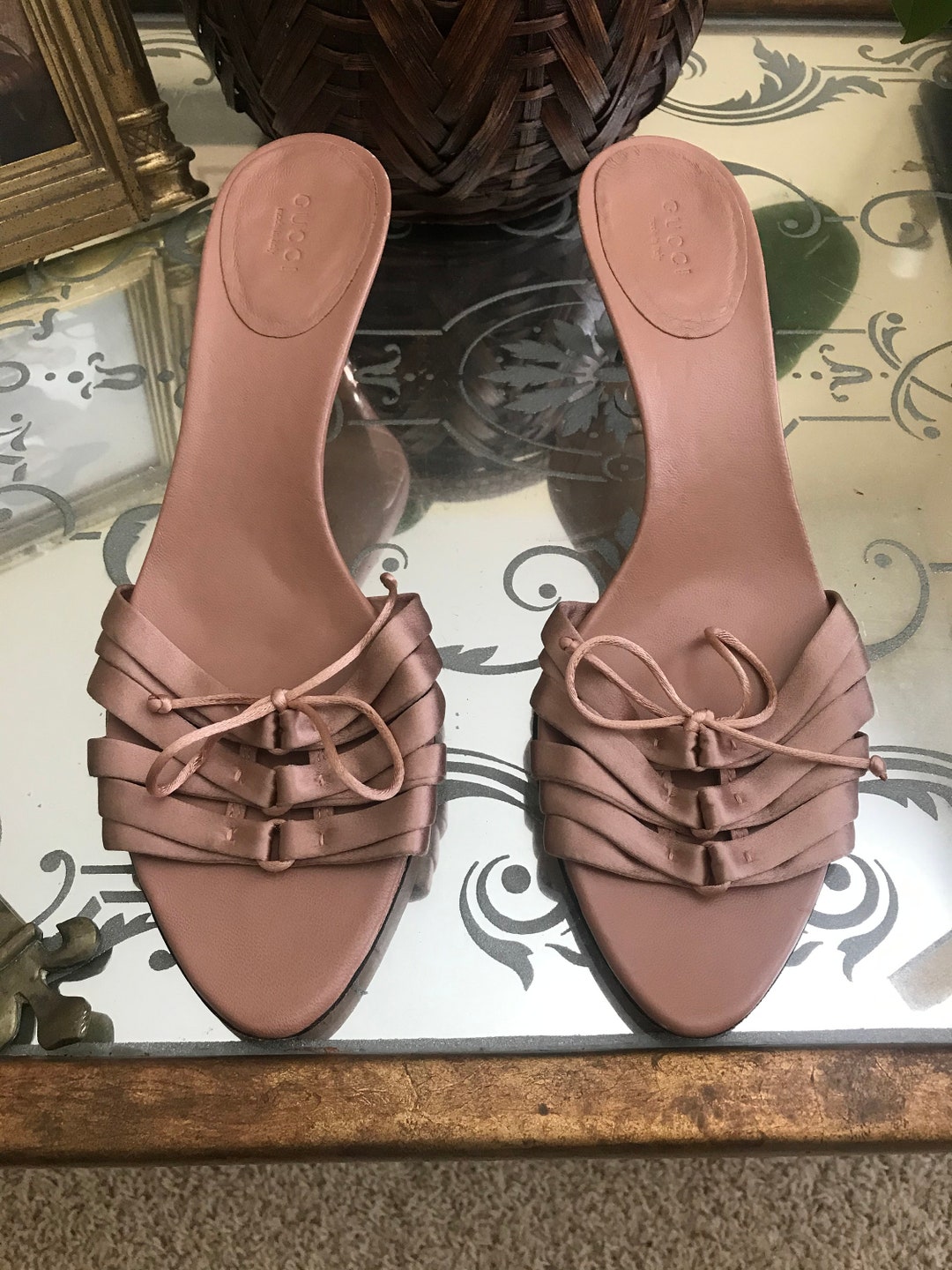 Vintage Tom Ford Gucci /bamboo Metal Heel/ Open Toe Sandal - Etsy