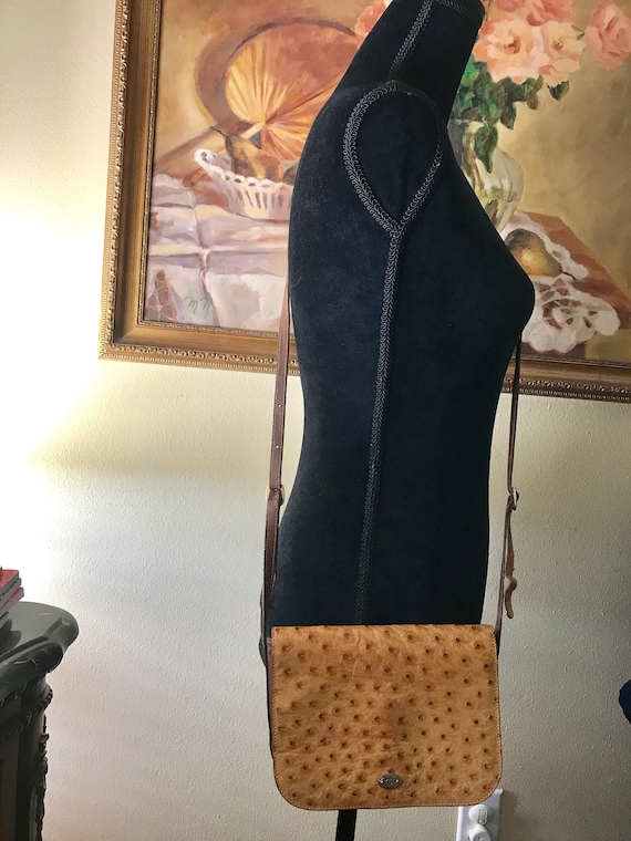 Vintage 1980s Gucci Ostrich Leather Shoulder Bag