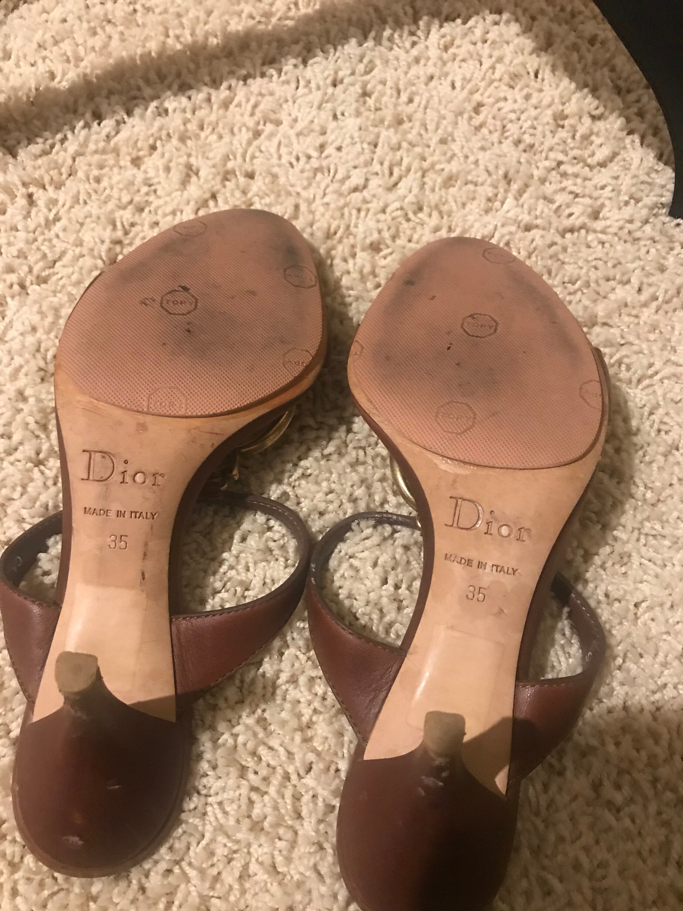 Vintage Christian Dior Brown Sandal-size 35 - Etsy