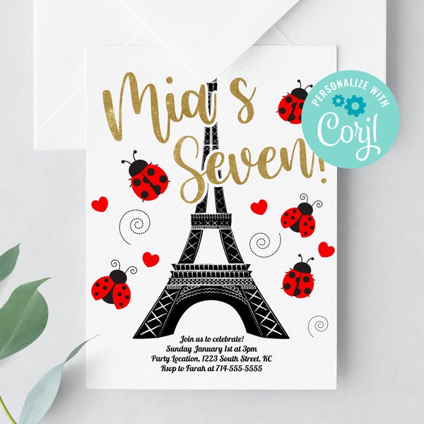 Eiffel Tower Invitation - Etsy