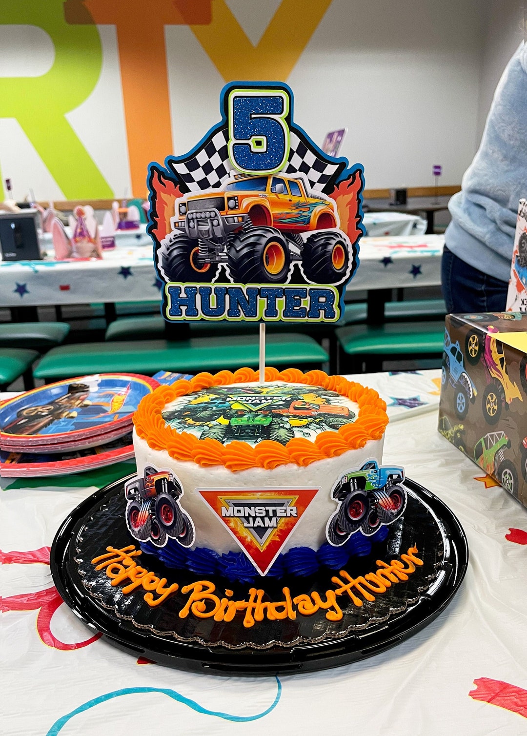 Personalized Monster Truck Birthday Cake Topper, Car Party