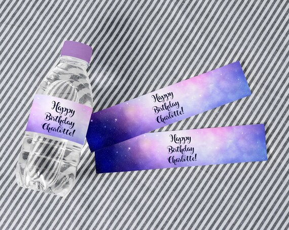 Galaxy Water Bottle Printable Labels Digital Printable File - Etsy