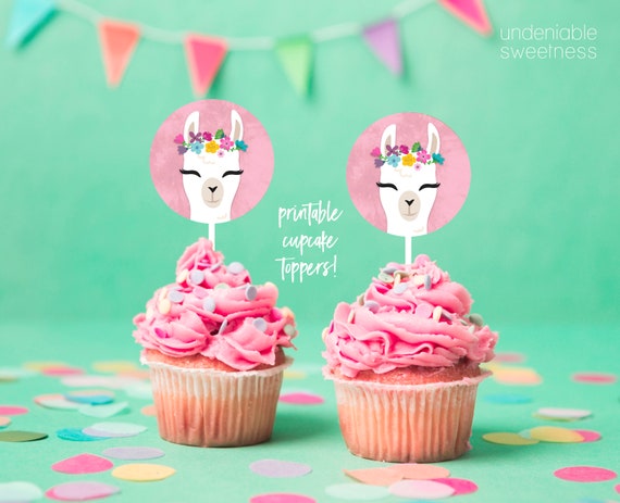 Llama Cupcake Toppers Printable Cupcake Toppers Digital | Etsy