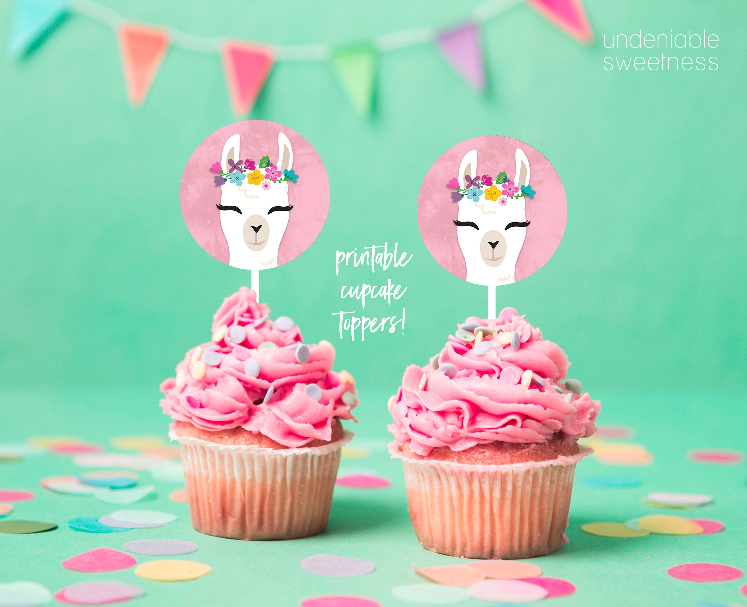 Instant Download Fiesta Cupcake Toppers Printable Mexican Fiesta Labels  Cute Señorita Birthday Party Decorations Mexican Party Supplies MFK 