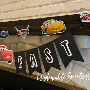 TWO FAST 2nd Birthday Banner, Cars Birthday, Race Car Birthday Party, Cars Movie, Lightning McQueen, 2 Year Old Birthday Party, Toddler Boy