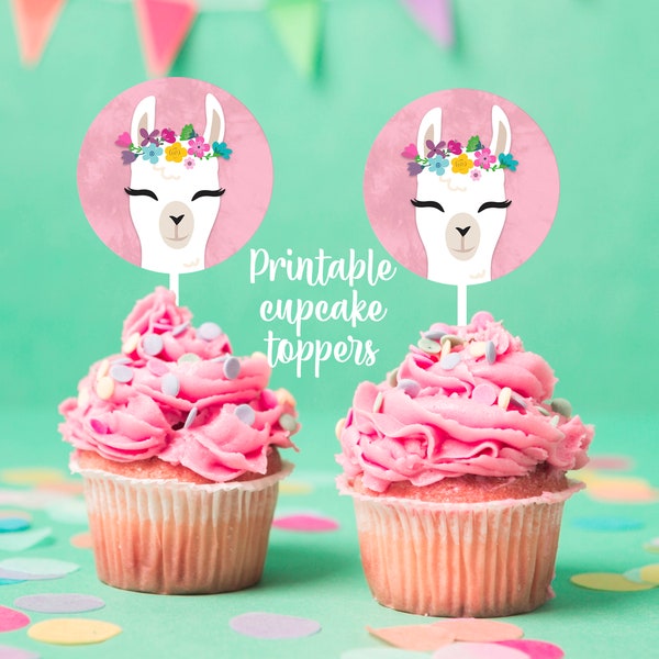 Llama Cupcake Topper - Etsy