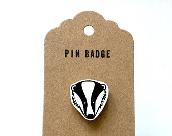 Cute badger pin badge