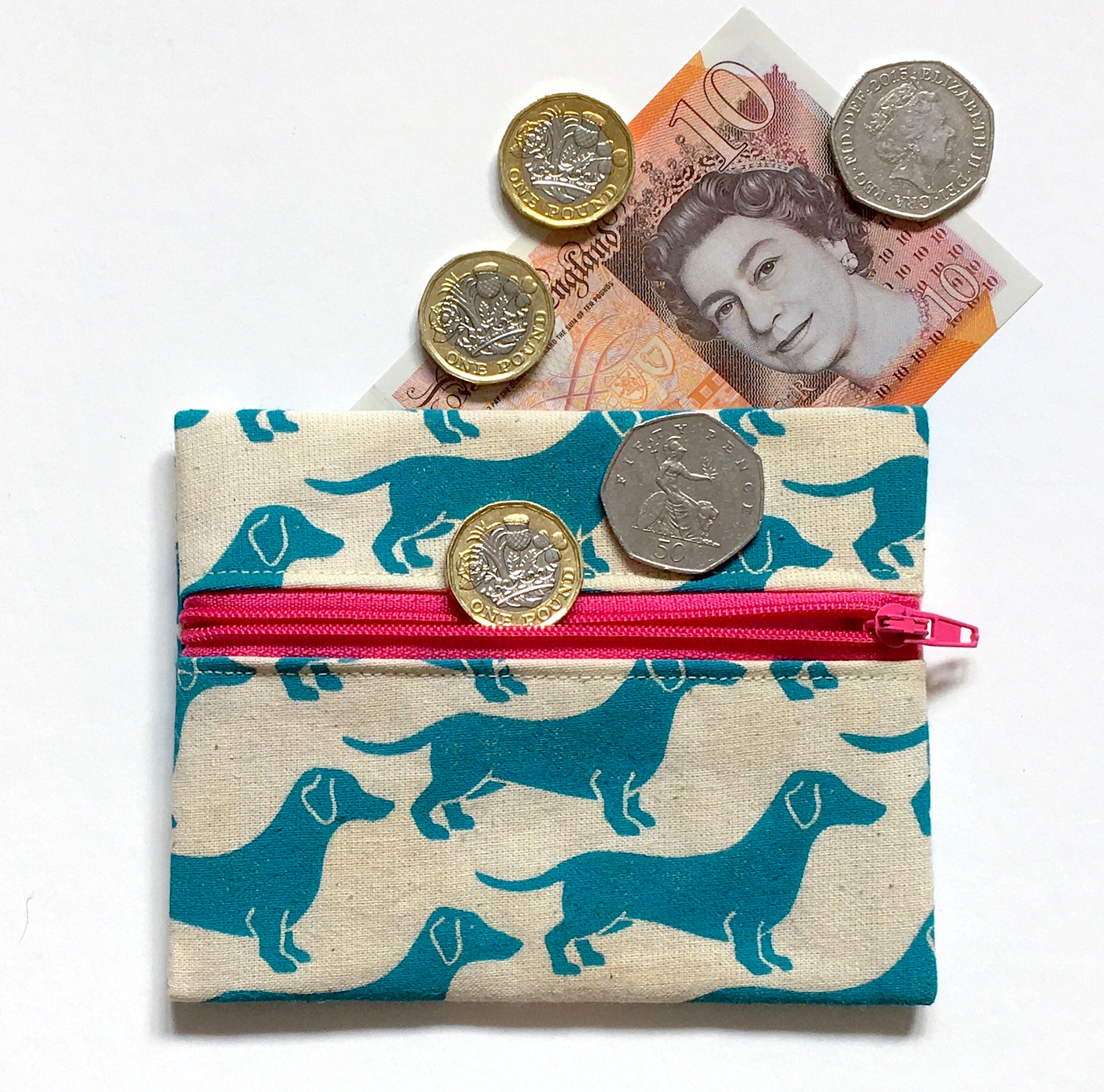 Sausage Dog Coin Purse Pouch Wallet. Hand Printed and Hand Etsy Singapore