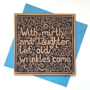 Shakespeare Quote Card: Linocut Recycled Greeting Card
